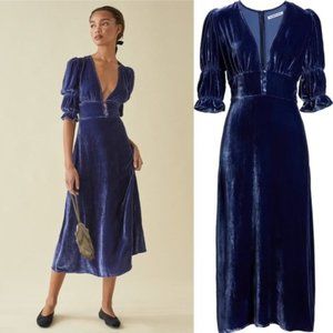 Maura Dress by Reformation (Navy / Danube Blue)